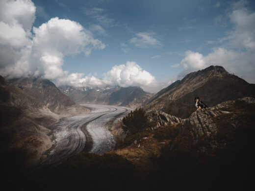 Landschaftsfotografie mit Hund Schweiz